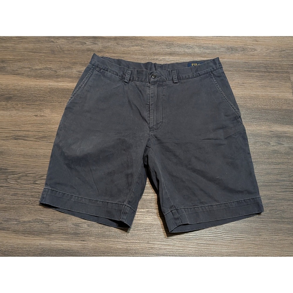 Polo Ralph Lauren Mens Navy Blue Cotton Chino Shorts Size 31 Classic Fit Twill